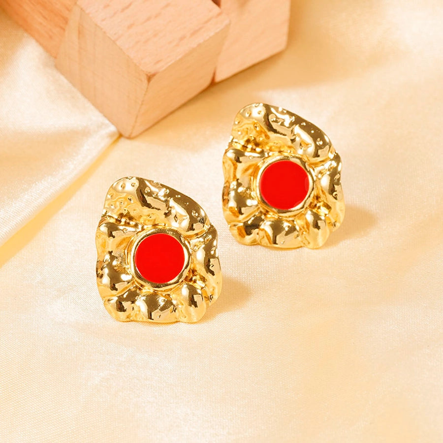 Vintage Style Stone Earrings [304 Stainless Steel,18K Gold Plated]