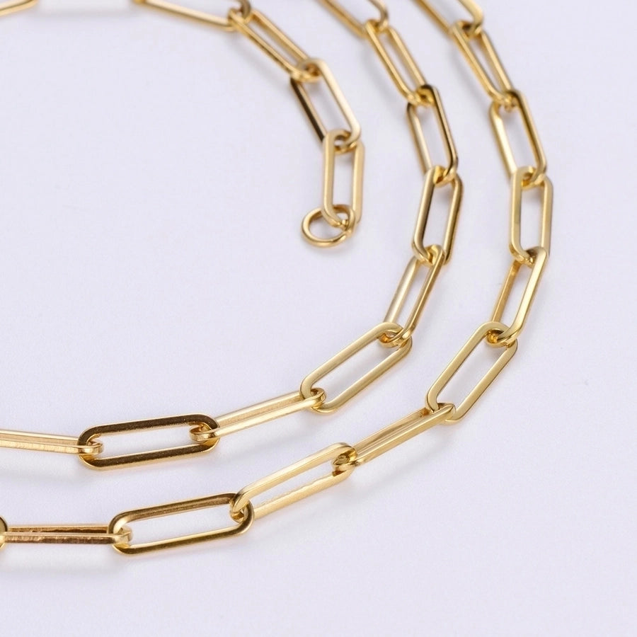 Link Chain Necklace [304 Stainless Steel,18K Gold Plated]