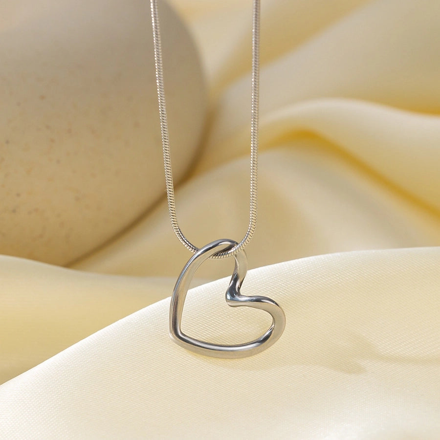 Open Heart Earrings/Necklace [3164 Stainless Steel, 18K Gold Plated]