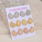 6 Pairs Simple Style Earrings Sets [304 Stainless Steel]