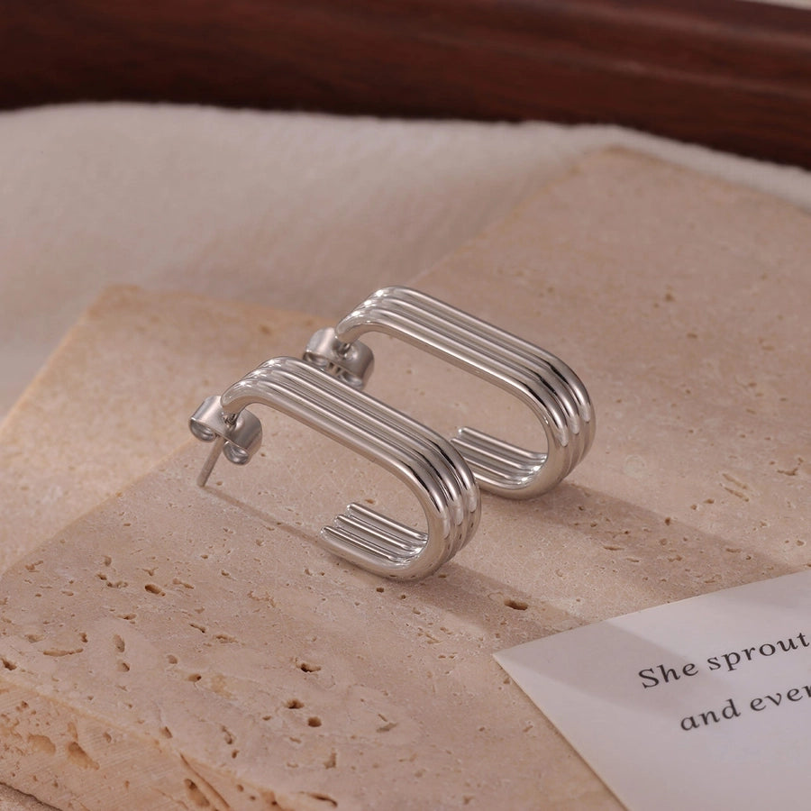 C Shape Earrings [304 Stainless Steel]