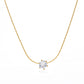 Geometric Rhinestones Pendant Necklace [304 Stainless Steel,18K Gold Plated]