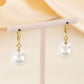 Round Oval Pearl Earrings [304 Stainless Steel]