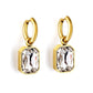 Shiny Rectangle Rhinestones Earrings [304 Stainless Steel]