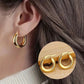 Round Hoop Earrings [304 Stainless Steel,18K Gold Plated]