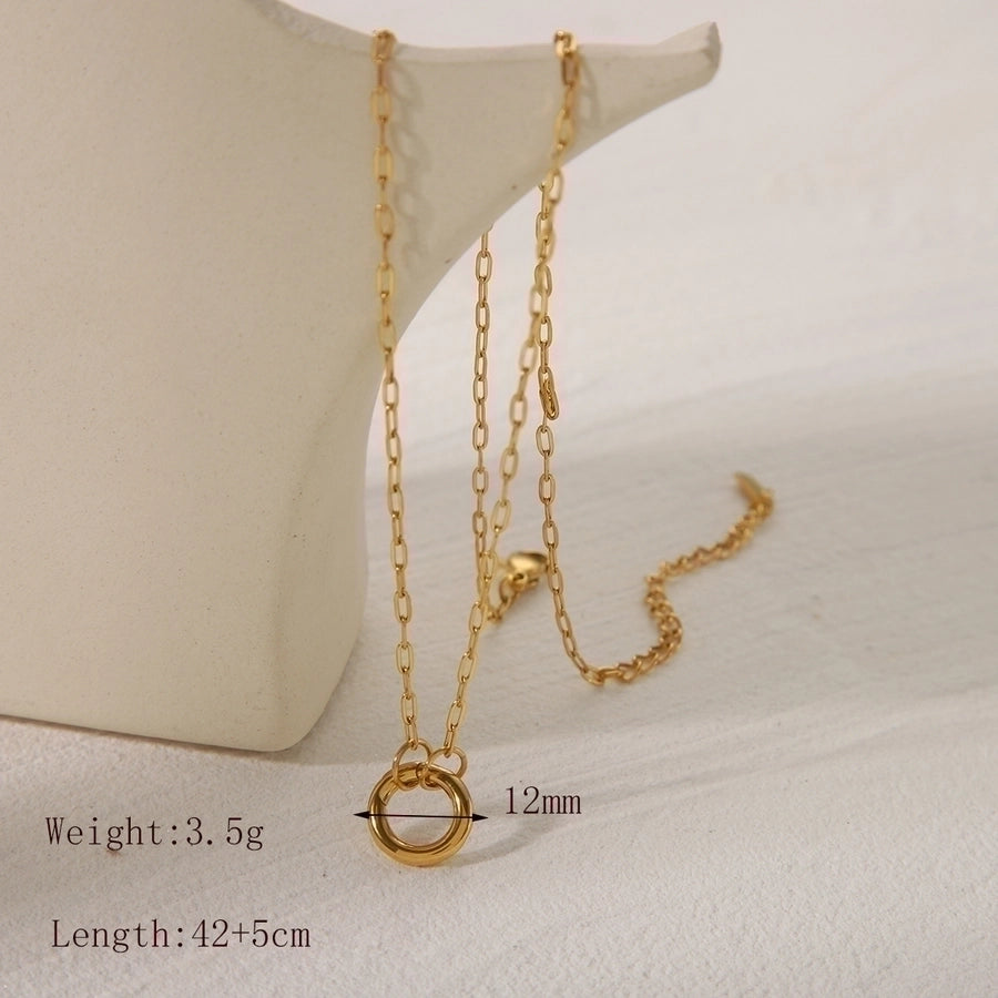 Chain de encantos [304 aço inoxidável, peito de ouro de 18k]