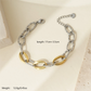 Punk hip-hop Simple Stile Ovale 304 Braccialetti oro in oro 14K in blocco