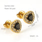 Glam Sun Water Droplets  Rhinestones Earrings [Stainless Steel,18K Gold Plated]