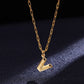 Jewelry Preppy Style Solid Color Shiny Letter 304 Stainless Steel Pendant Necklace