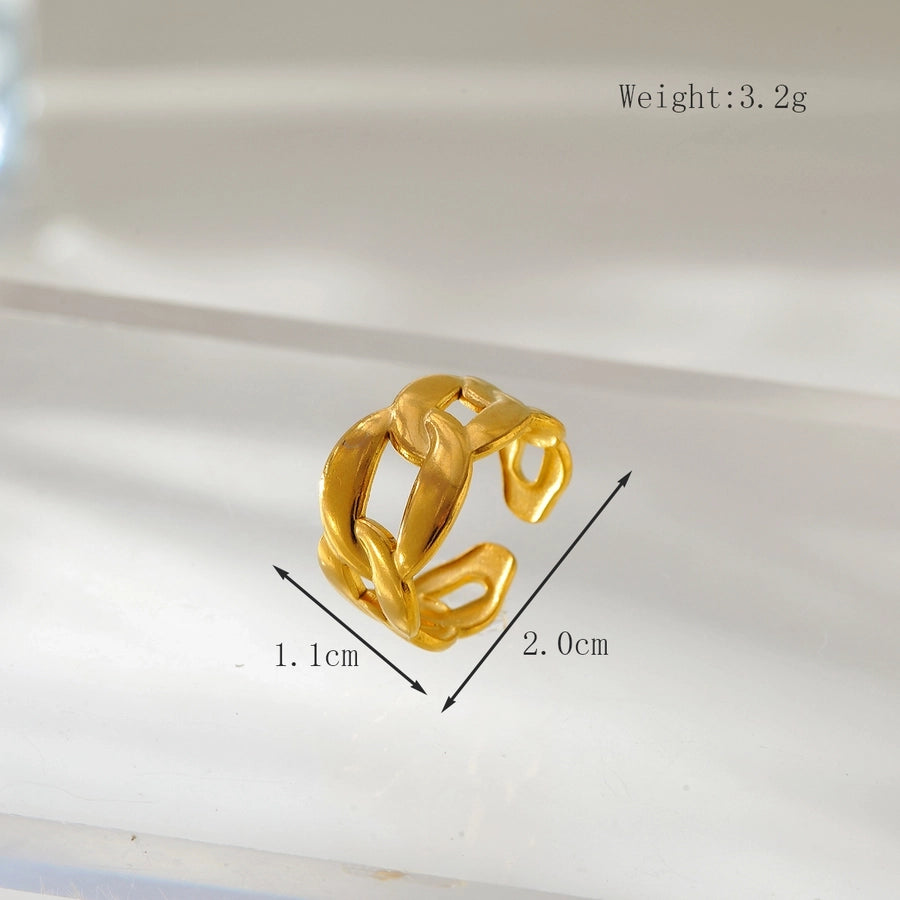 Solid Color Open Rings  [304 Stainless Steel,18K Gold Plated]