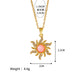 Sun Opal Pendant Necklace  [304 Stainless Steel]