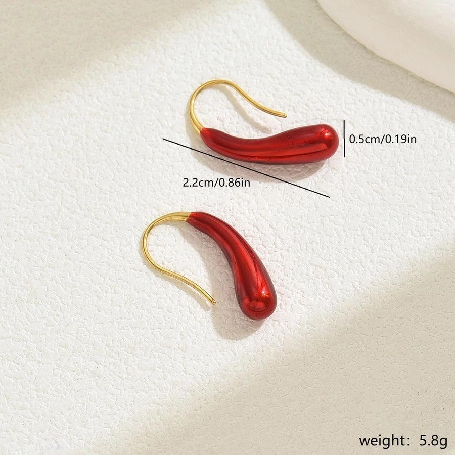 Colorful Hook Earrings [201 Stainless Steel]