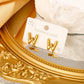 Gold Letter Earrings [304 Stainless Steel,18K Gold Plated]