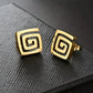 Ancient Stud Earrings [304 Stainless Steel,18K Gold Plated]