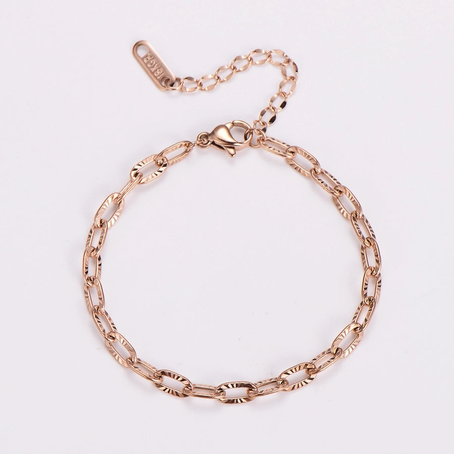 Drawn Cable Chain Bracelets [304 Stainless Steel]