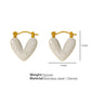 Heart Shape Polishing Enamel Earrings [304 Stainless Steel,18K Gold Plated]