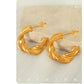 C Shape Twist Earrings [304 Stainless Steel,18K Gold Plated]