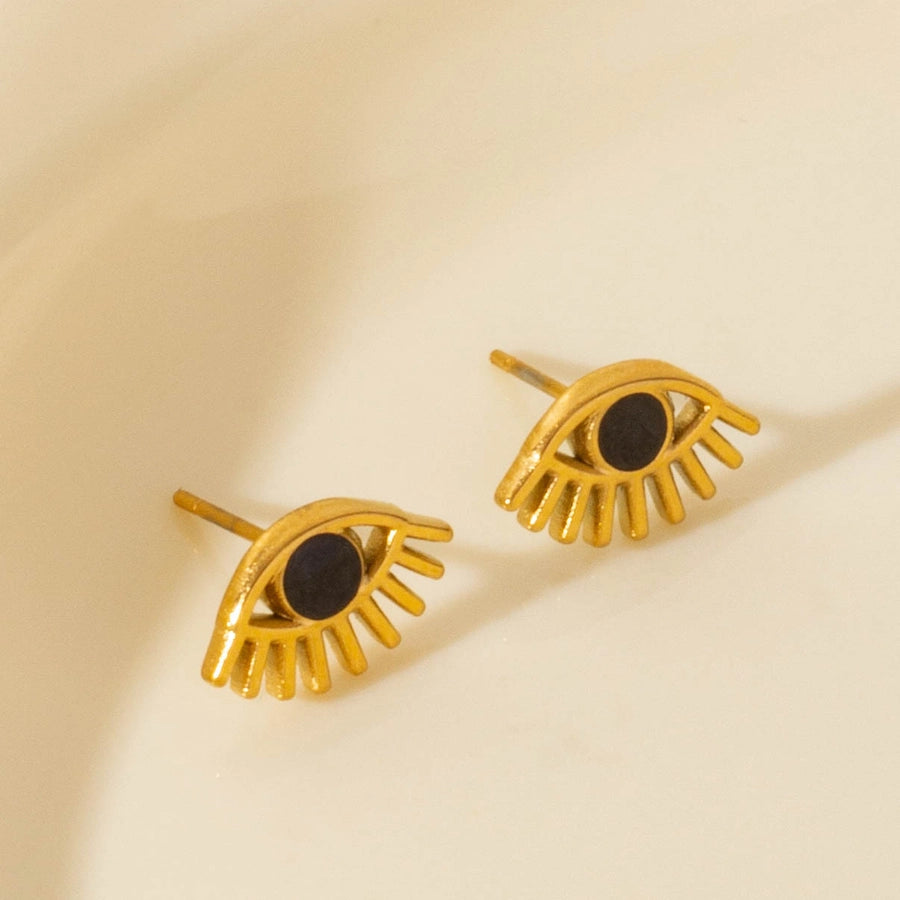 Eye Stud Earrings [304 Stainless Steel]