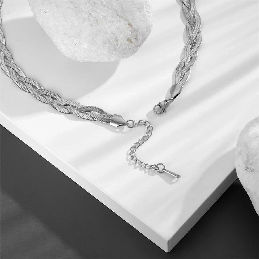 Bracelets à chaîne de serpents tressés [304 en acier inoxydable, 18 carats en or]