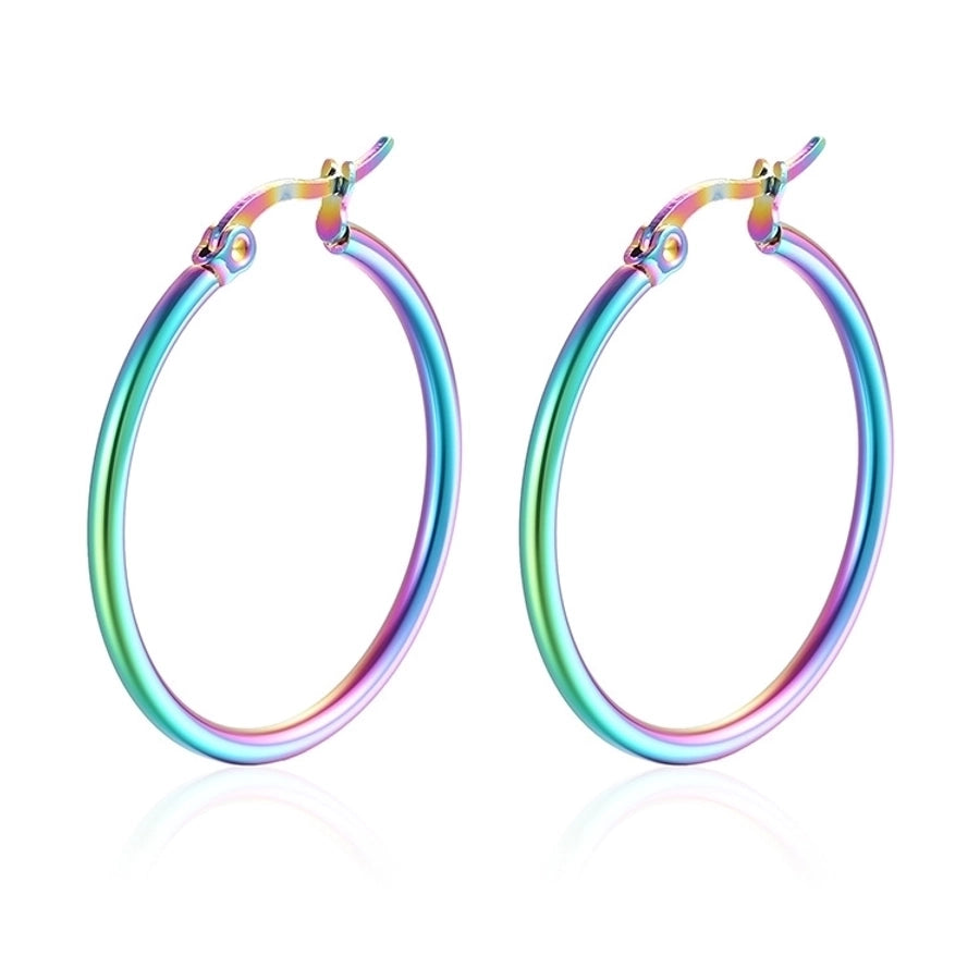 Hoop Earrings [201 Stainless Steel,18K Gold Plated]