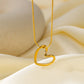 Open Heart Earrings/Necklace [3164 Stainless Steel, 18K Gold Plated]