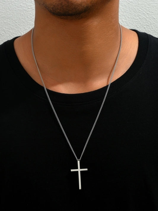 Commute Cross Necklace [304 Stainless Steel]