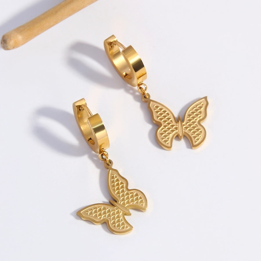 Luxurious Butterfly Earrings [304 Stainless Steel, 18K Gold Plated]