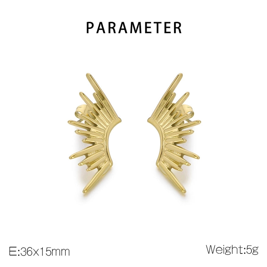 Sun Earrings [304 Stainless Steel, 18K Gold Plated]