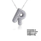 Three-dimensional Letter Zircon Pendant Necklace [304 Stainless Steel,Copper]