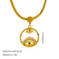 V Shape Devil's Eye Heart Shape Necklace [304 Stainless Steel 18K Gold Plated]