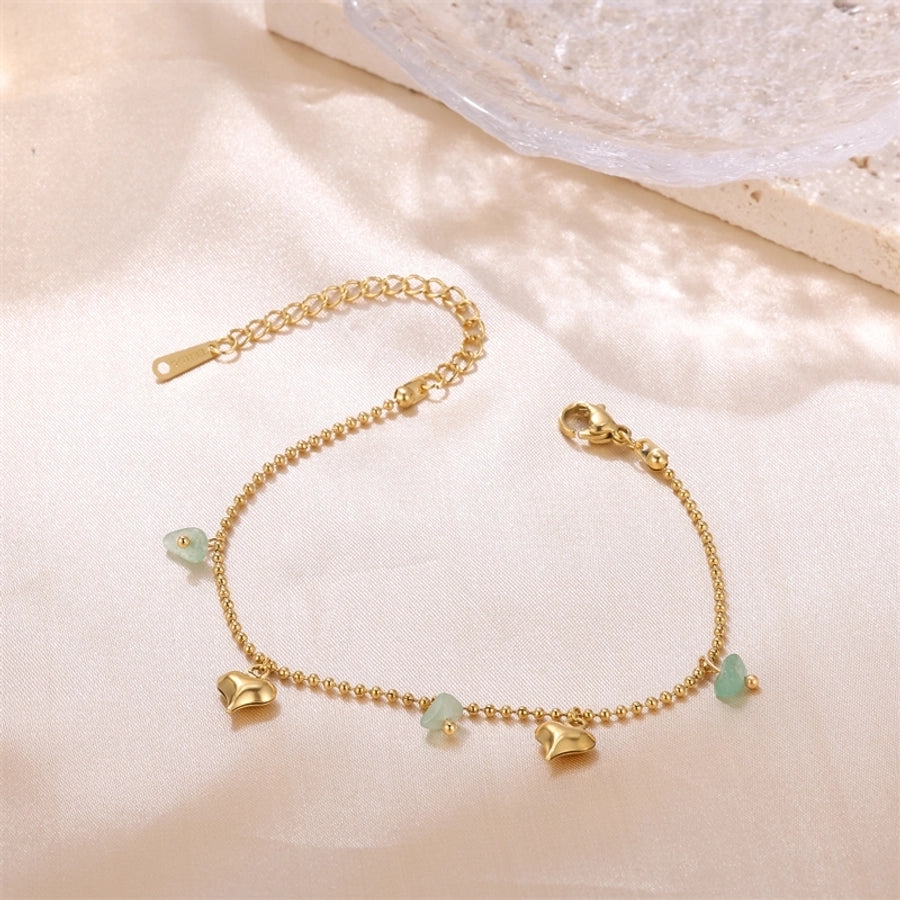 Asymmetrical Stones Anklet [Stainless Steel, 18K Gold Plated]