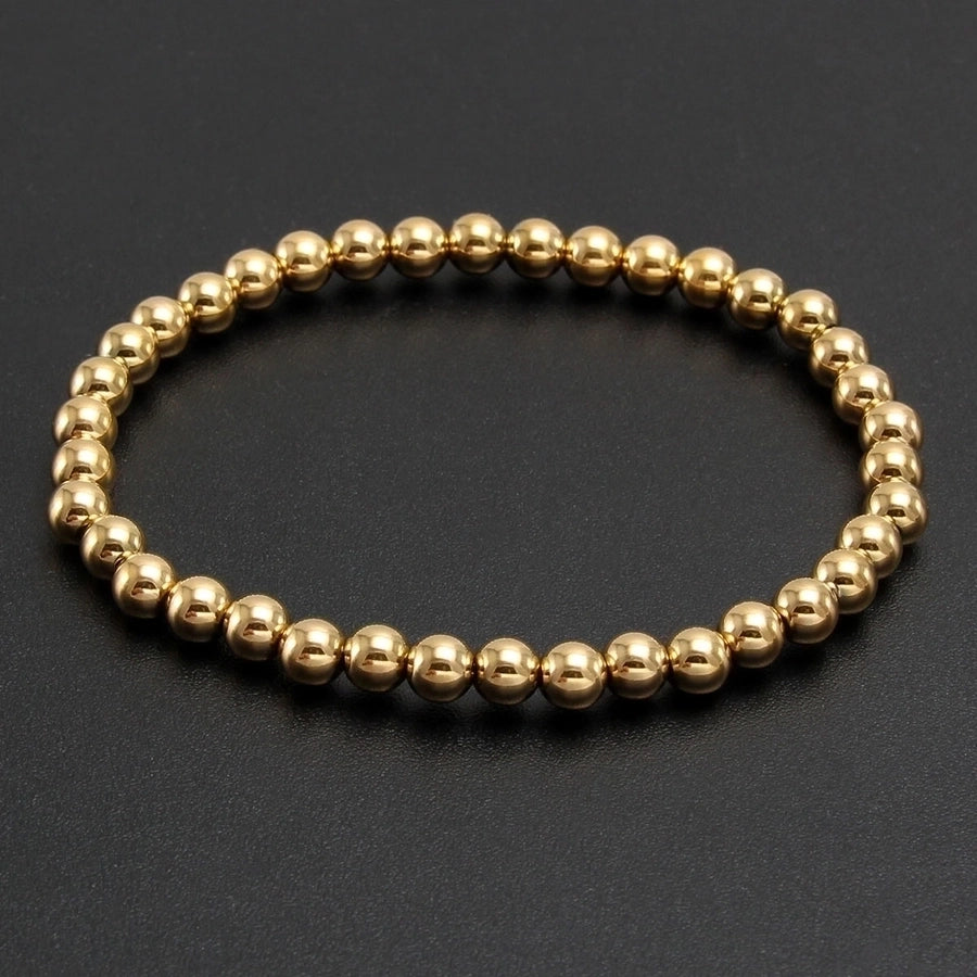 Round Beads Elastic Bracelet [304 Stainless Steel