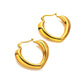 Heart Shape Hoop Earrings [304 Stainless Steel,18K Gold Plated]