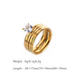 Ring Zircon Band Gold [304 en acier inoxydable 14k plaqués en or]