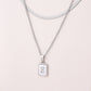 Silver Casual Simple Style Letter Rectangle Necklace [304 Stainless Steel]