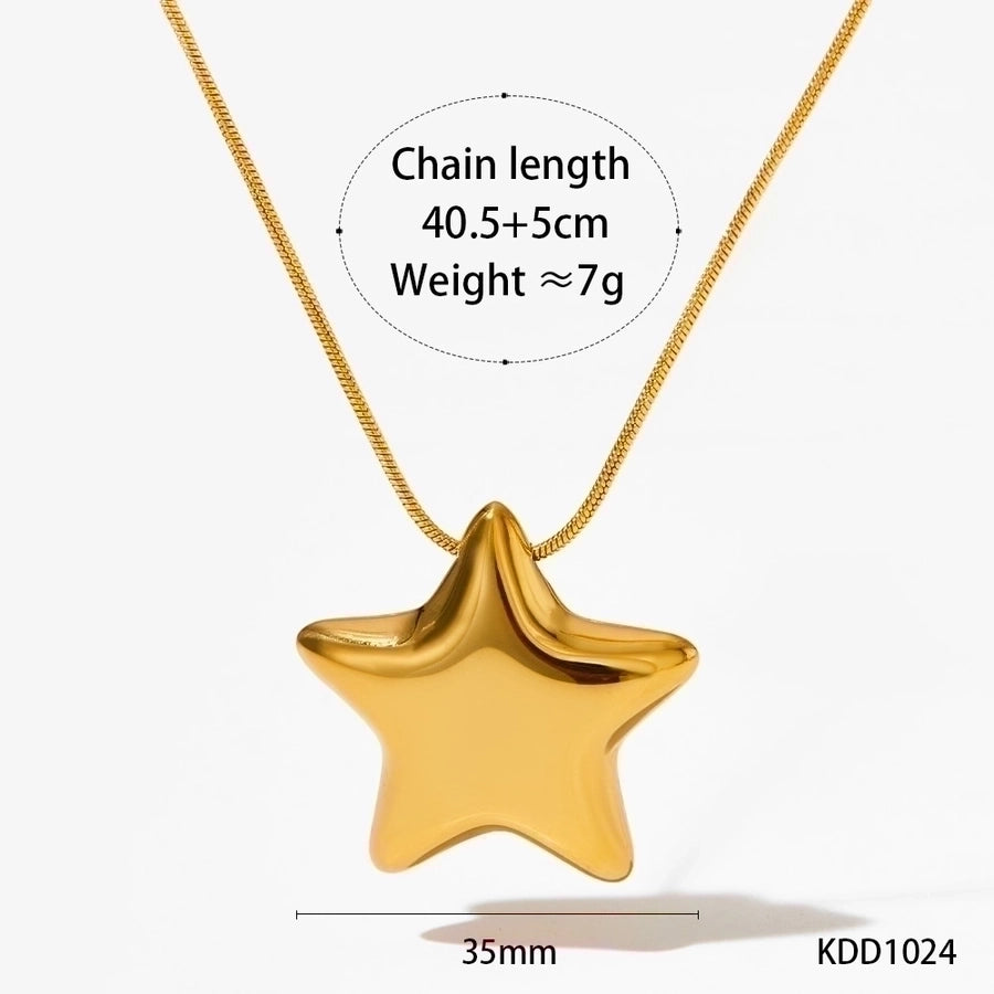 Star Earrings/Necklace [304 Stainless Steel, 16K Gold Plated]