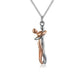 Color Block Couple Necklace [304 Stainless Steel,Copper]