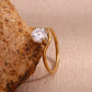 Triangle Round Water Droplets Zircon Ring [304 Stainless Steel, 18K Gold Plated]