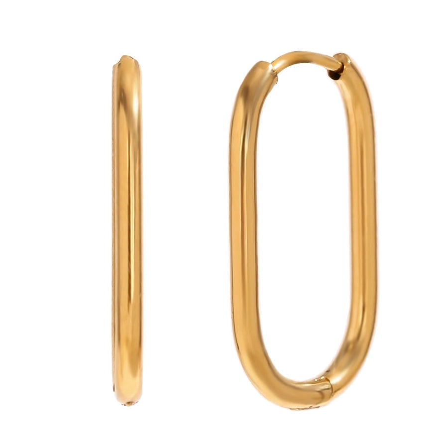 U Shape Plating Earrings [304 Stainless Steel,18K Gold Plated]