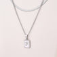 Silver Casual Simple Style Letter Rectangle Necklace [304 Stainless Steel]