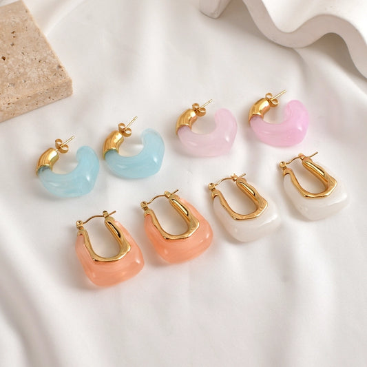 Boucles d'oreilles pastel [304 en acier inoxydable]