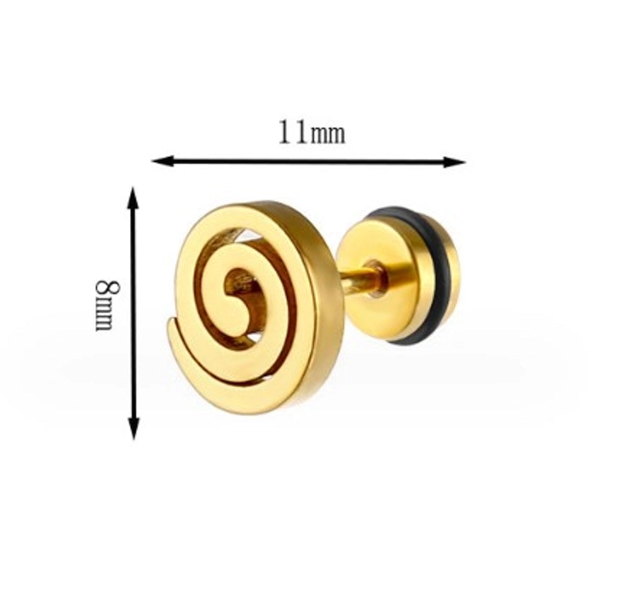 Spiral Stud Earrings [Stainless Steel]