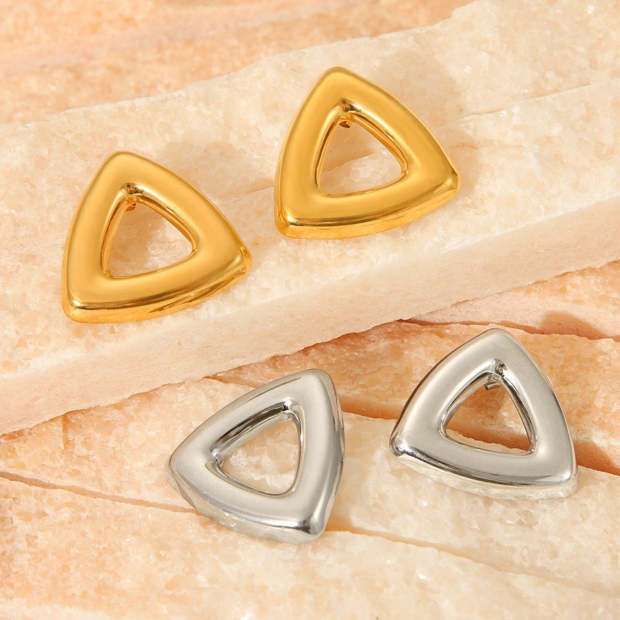 Triangle Earrings [304 Stainless Steel,18K Gold Plated]