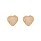 Heart Shape Inlay Gem 18K Earrings [304 Stainless Steel,18K Gold Plated]