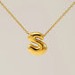 Letter Pendant Necklace [304 Stainless Steel,18K Gold Plated]