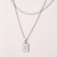 Silver Casual Simple Style Letter Rectangle Necklace [304 Stainless Steel]