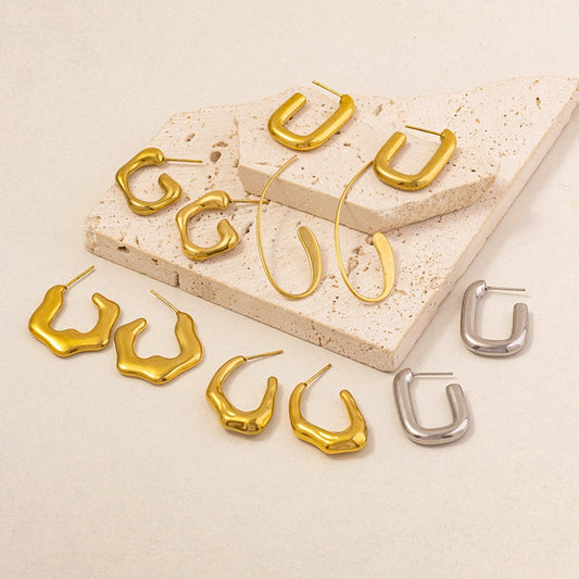 Modern Style Irregular Earrings [304 Stainless Steel,18K Gold Plated]