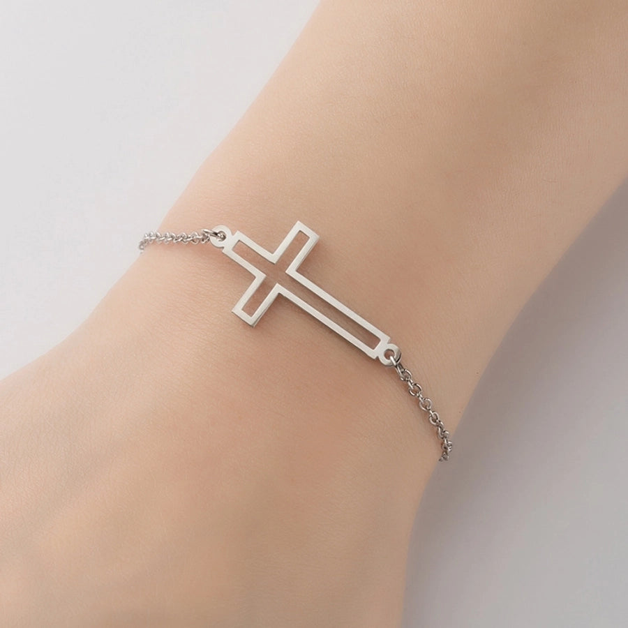 Cross Bracelets [201 Stainless Steel,18K Gold Plated]