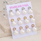 Round Pearl Stud Earrings Set [304 Stainless Steel]