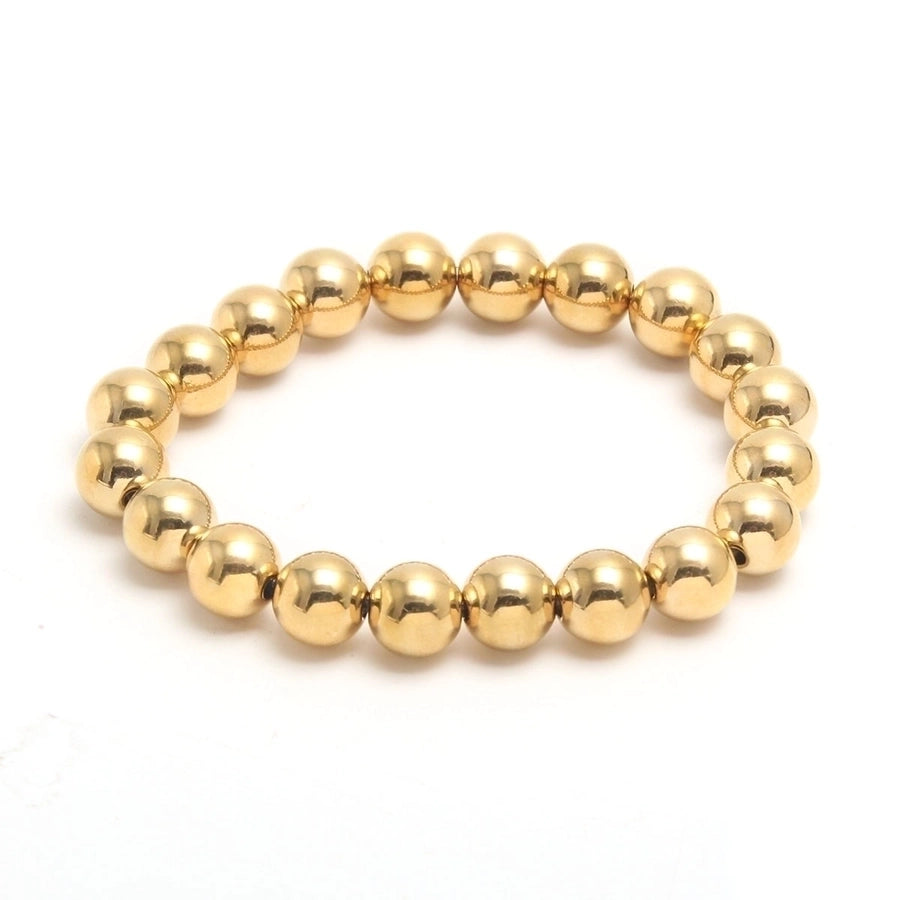 Round Beads Elastic Bracelet [304 Stainless Steel